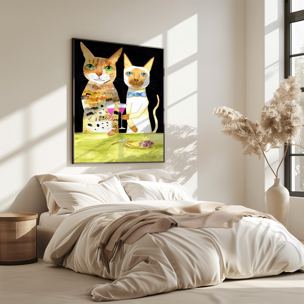 Katzen trinken beste Freunde | Poster
