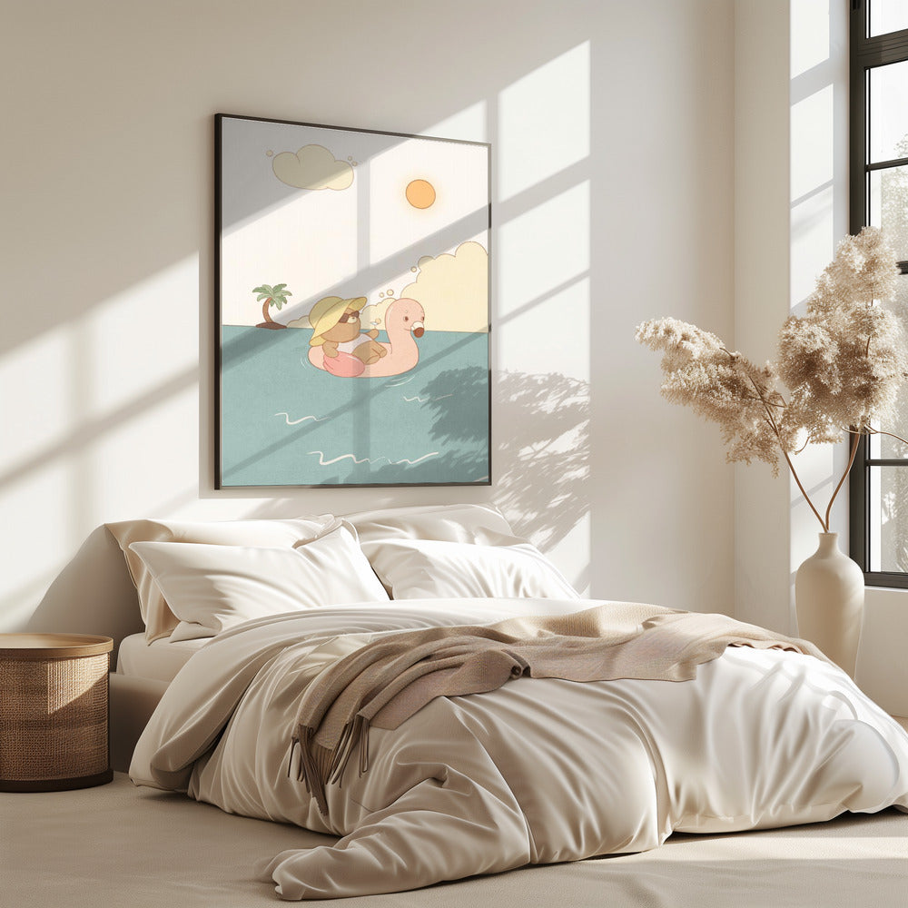 Bär am Sommerstrand | Poster