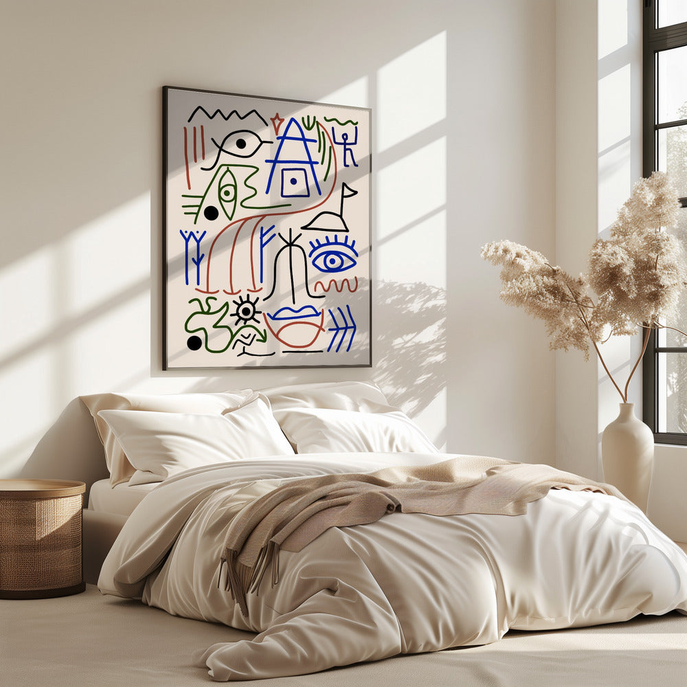 Line Art Bizarre Ancient Symbol | Poster