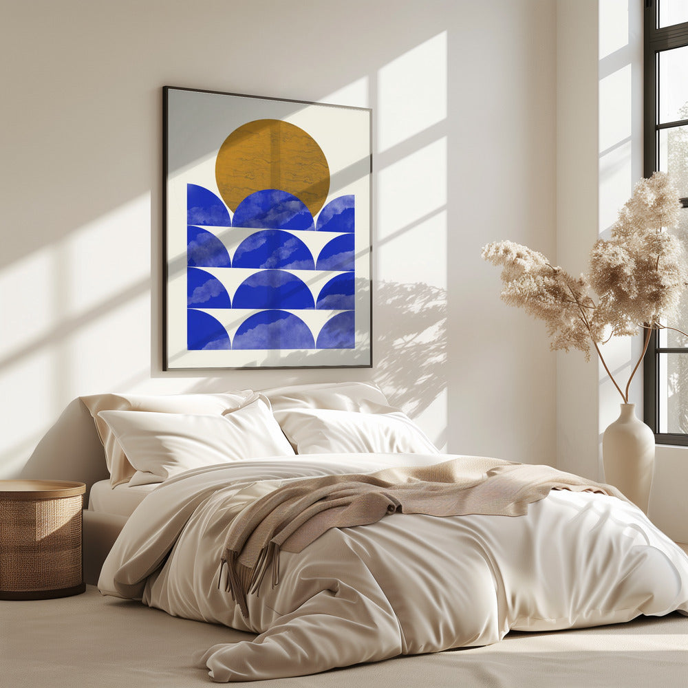 Geometrische Sonnenuntergangskomposition | Poster