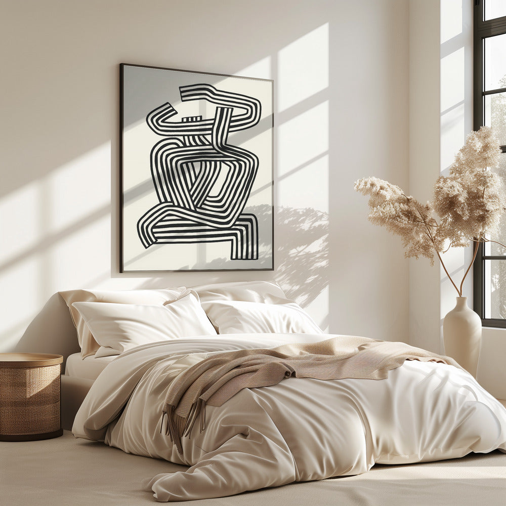 Gestreiftes Frauenporträt | Poster