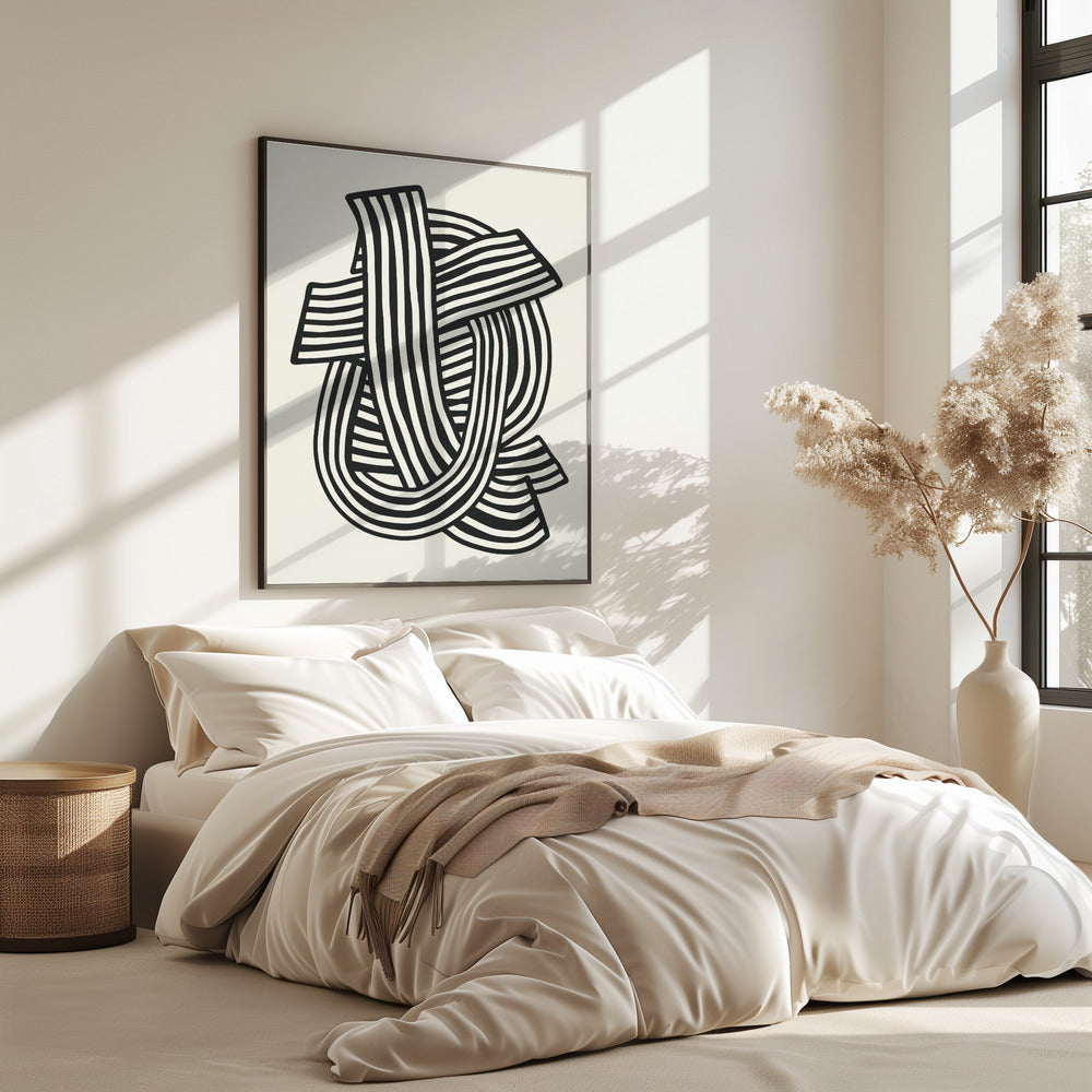 Gestreiftes Abstrakt in Schwarz | Poster