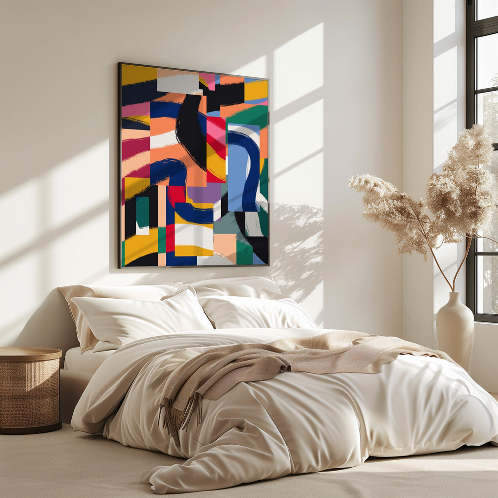 Formen mit dynamischen Pinselstrichen | Poster