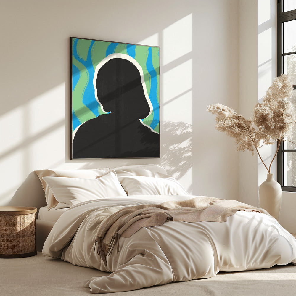 Anonymes Porträt in kühlen Farben | Poster