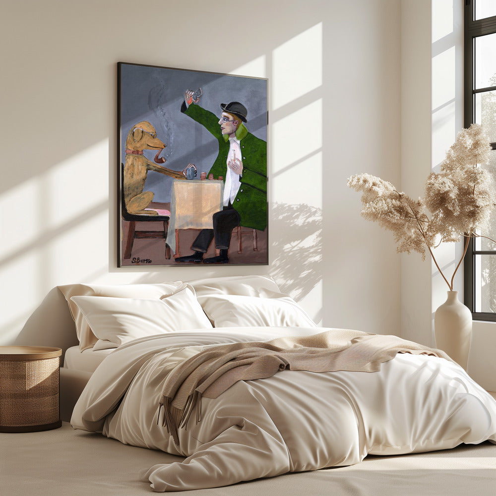 Humor-Kartenspiel mit Hund Vintage | Poster