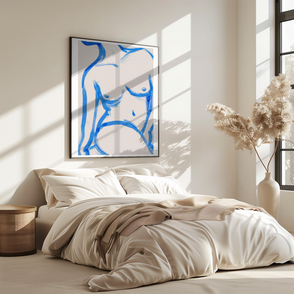 Blaue Kontur Akt | Poster