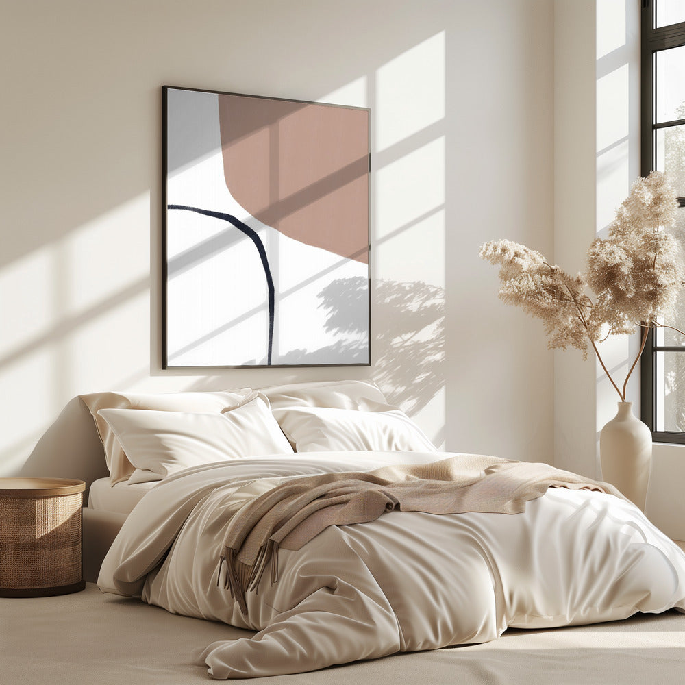 Weiche beige und schwarze Linien | Poster