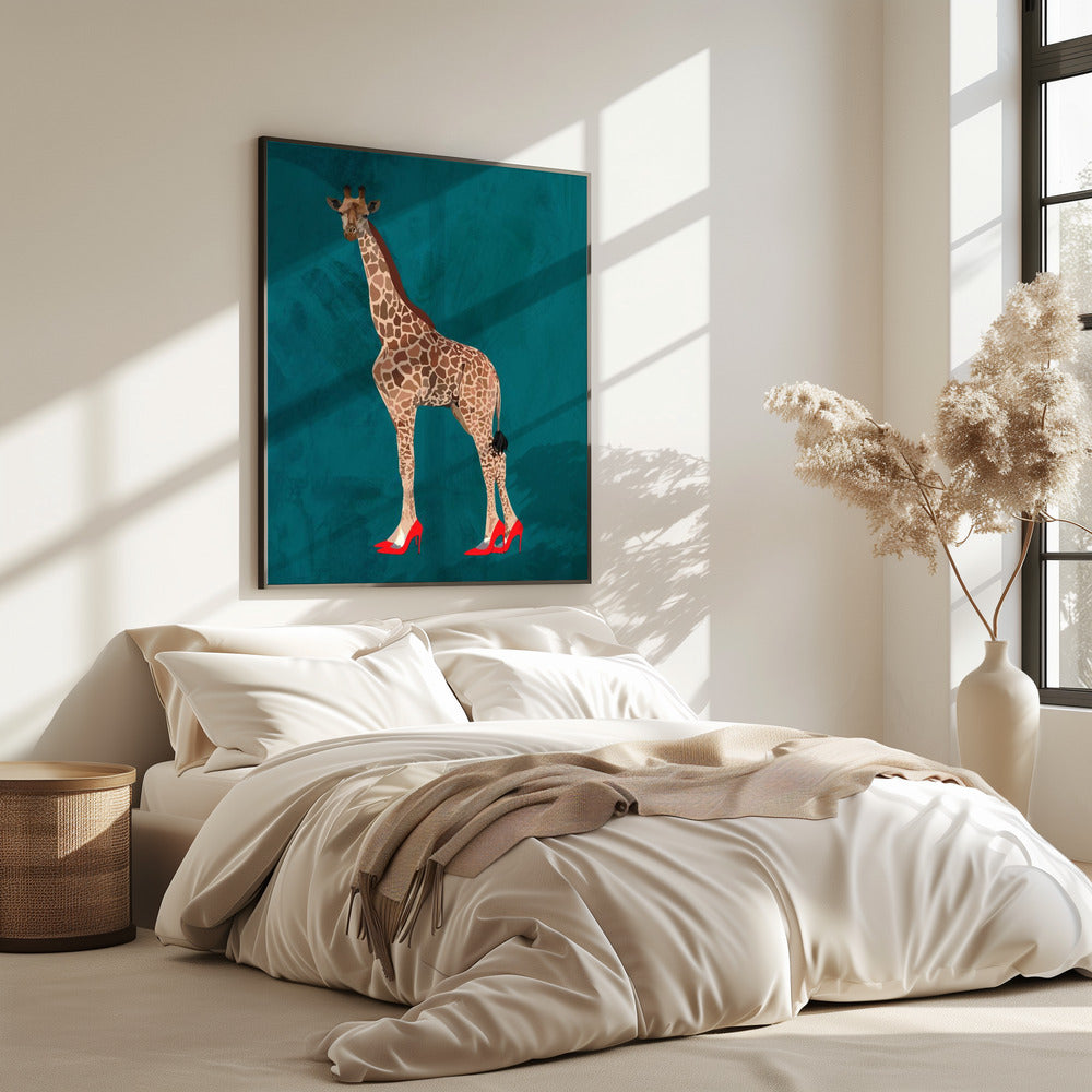 Türkise Giraffen-Absätze | Poster