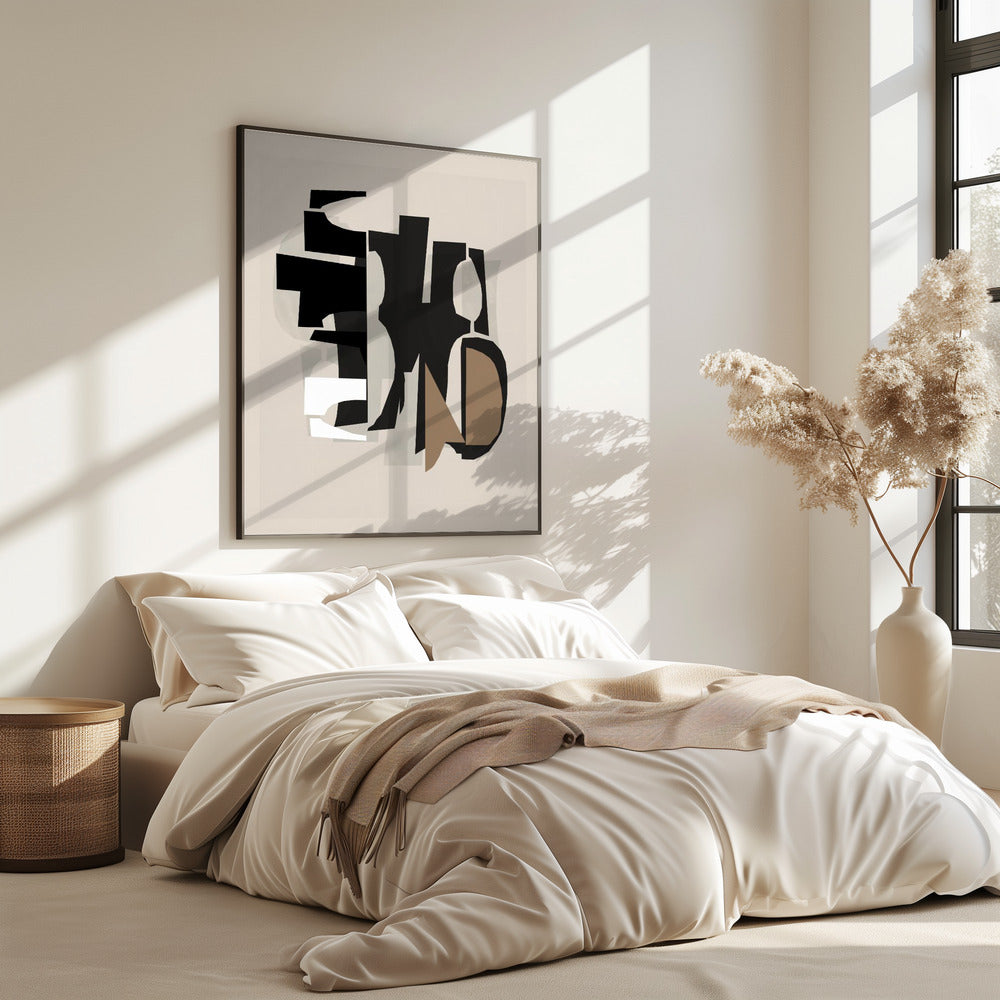 Schwarz-Weiß-Braun-Relief 2 | Poster