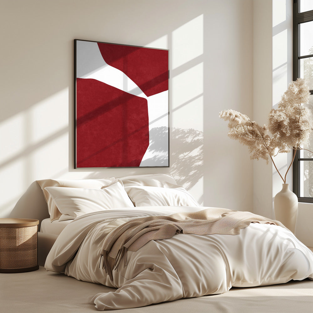 Abstraktes Rot auf Weiß | Poster