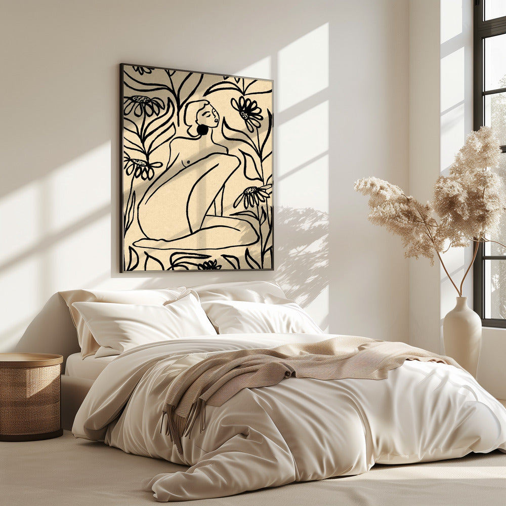 Mädchen im Sonnenblumenfeld | Poster
