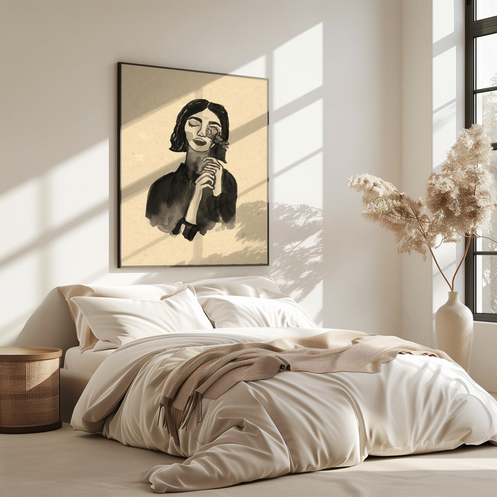 Mädchen mit Blume | Poster