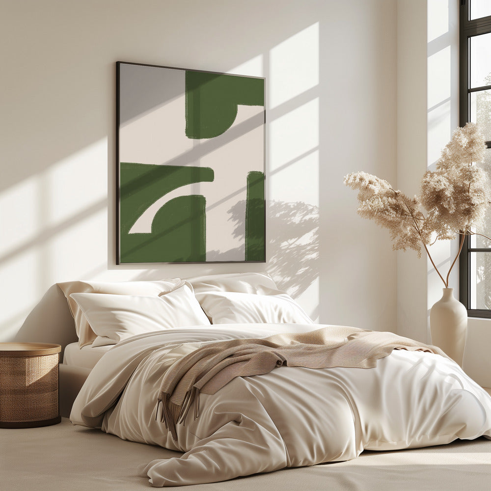 Grüner geometrischer Fluss | Poster