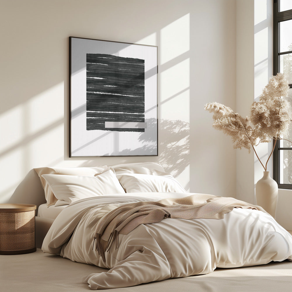 schwarze horizontale Pinselstriche | Poster