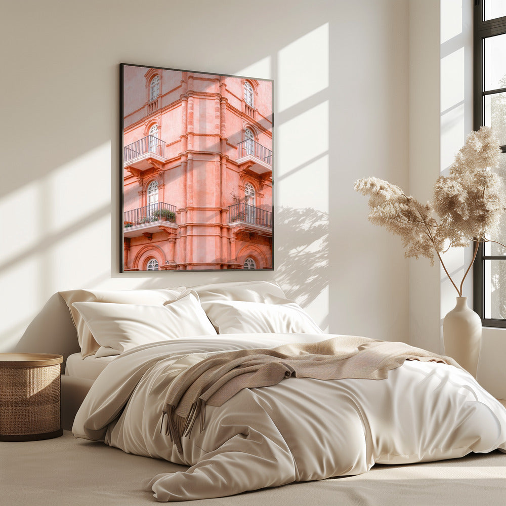 Pastellrosa Umbrien | Italien Reisefotografie | Poster