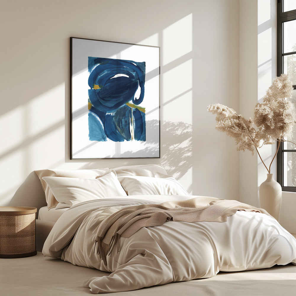 Marineblau Gold Abstrakt 2 | Poster