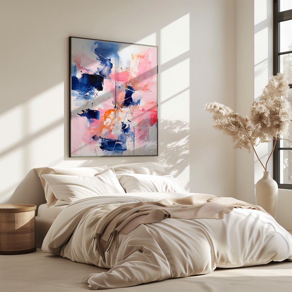 Blush Indigo Abstrakter Druck Zweites 4x | Poster