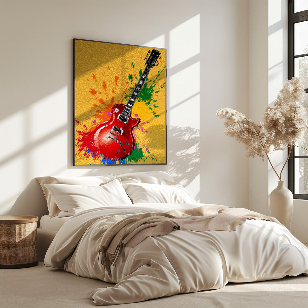 E-Gitarre Pop Art Explodierendes Poster