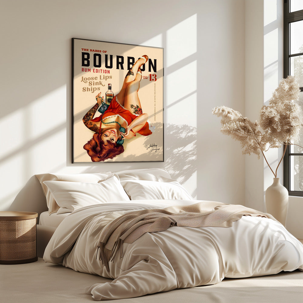 Babes of Bourbon Vol 13 Rum trinkendes Pinup-Girl-Kunst | Poster