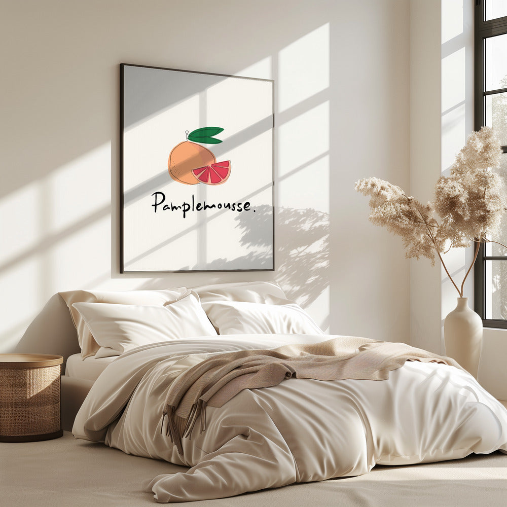 Moderne französische Obstkollektion "Grapefruit / Pamplemousse" | Poster