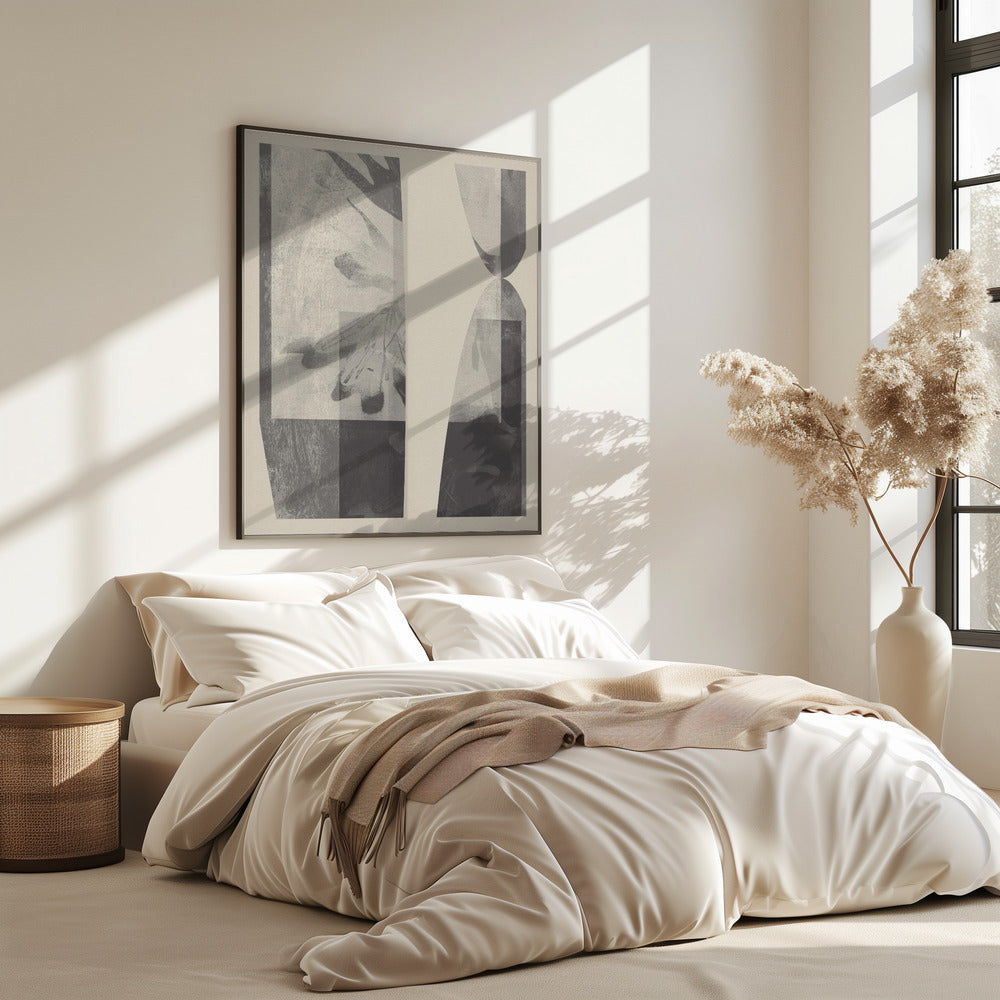 Neutral Organic Shapes in taupe and white | Poster