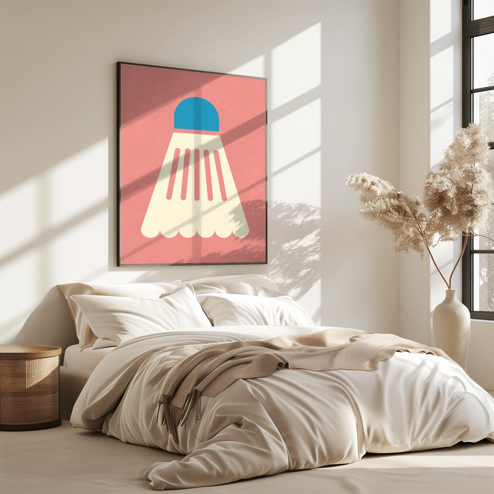 Badminton Weiß Blau | Poster