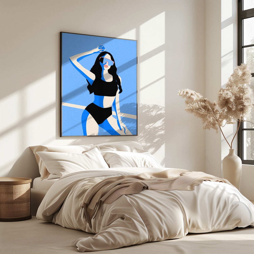 Blaues Sportmädchen | Poster