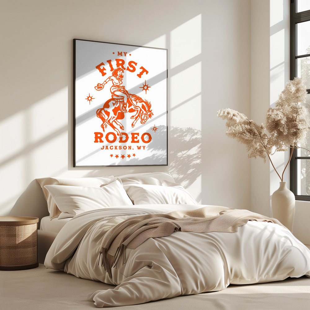 Mein erstes Rodeo Jackson Wyoming Reiten Cowgirl | Poster