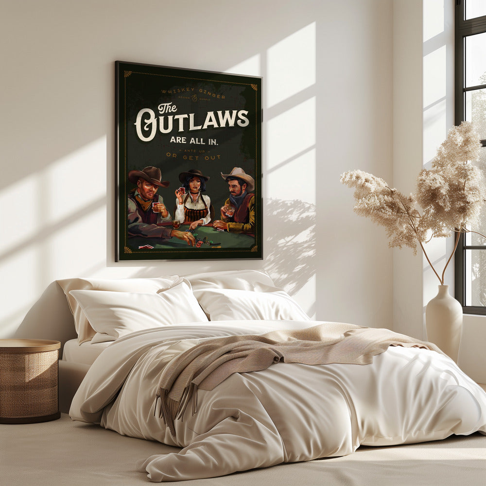 Outlaws sind alle in cooler Cowboy-Poker-Kunst | Poster