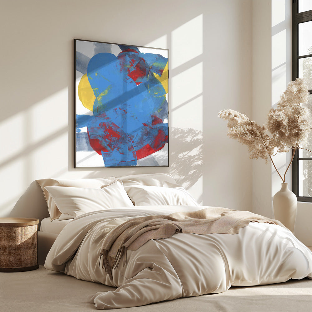 Abstrakte blau-rot-gelbe Formen 2 | Poster