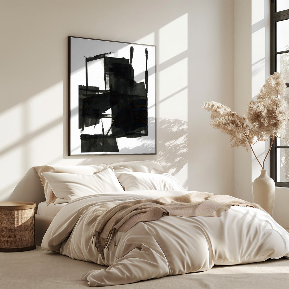 Abstrakte Komposition in Schwarzweiß Nr. 4 | Poster