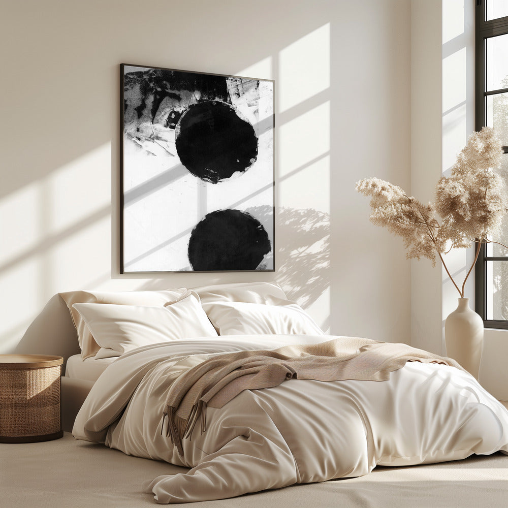 Abstrakte Punkte in Schwarz und Weiß 2 | Poster