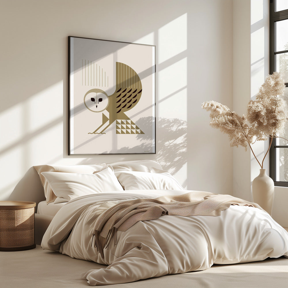 Golden Animals - Schleiereule (Weiß) | Poster
