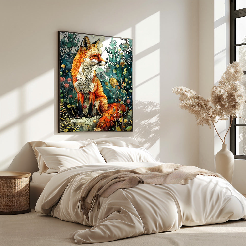 Tier Aquarell Kunst Fuchs 13 | Poster