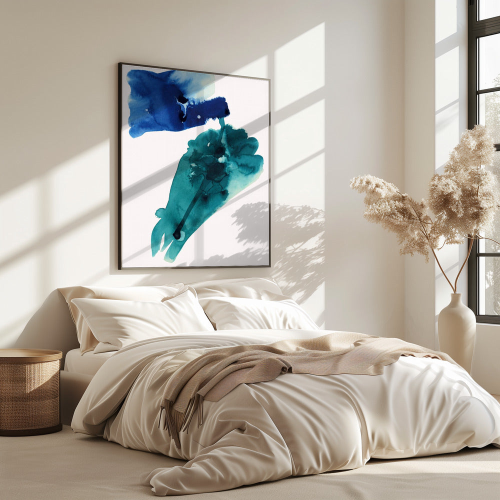 Abstrakte Aquarell-Lavierungen Formen 1 | Poster