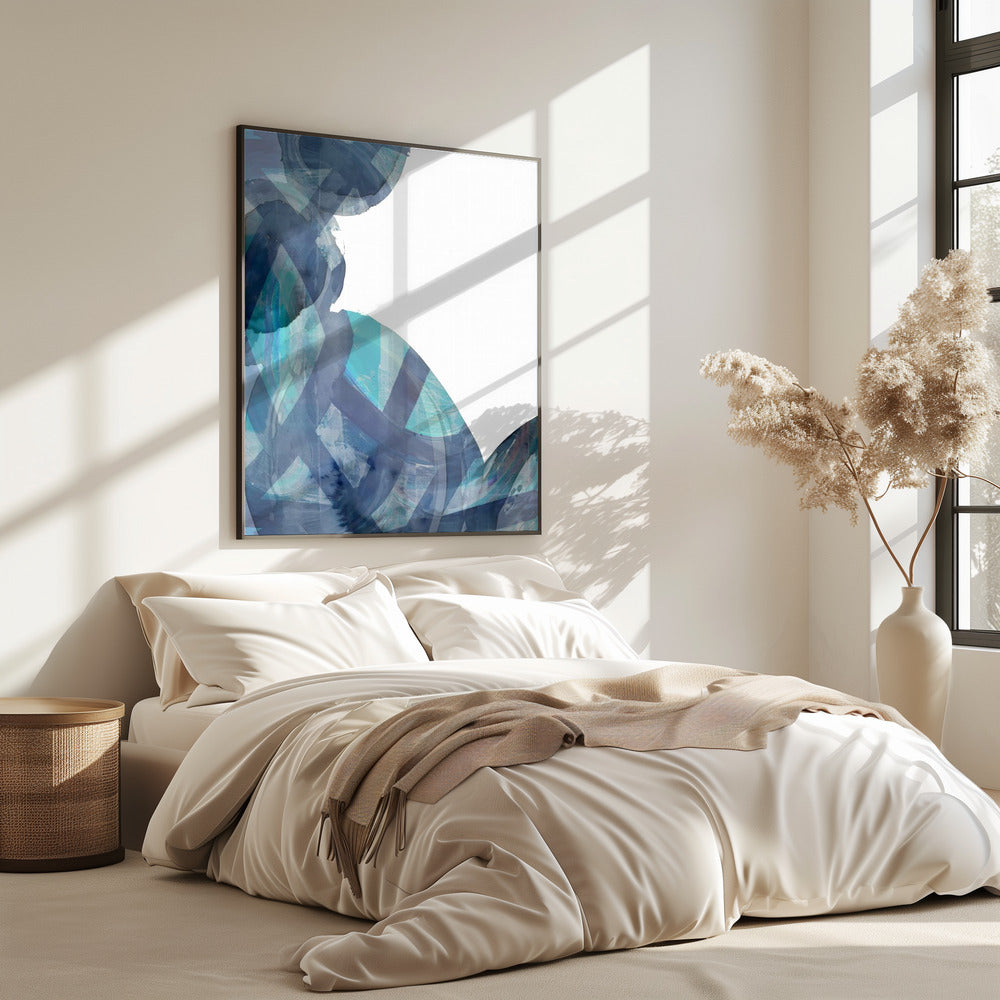 Blaue abstrakte Wirbel 1 | Poster