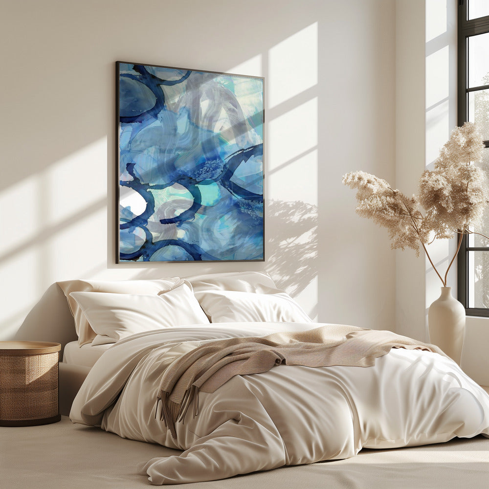 Blaue abstrakte Wirbel 2 | Poster