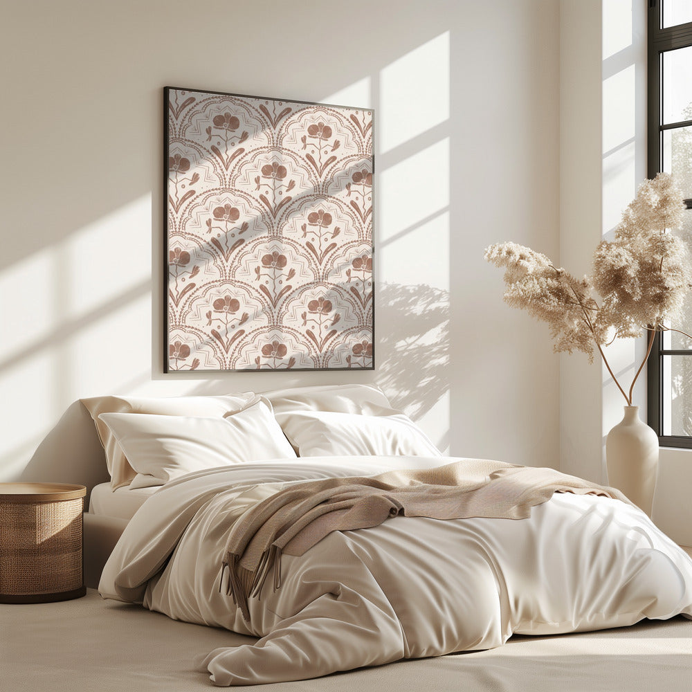 Boho Orchideenfliesenmuster | Poster