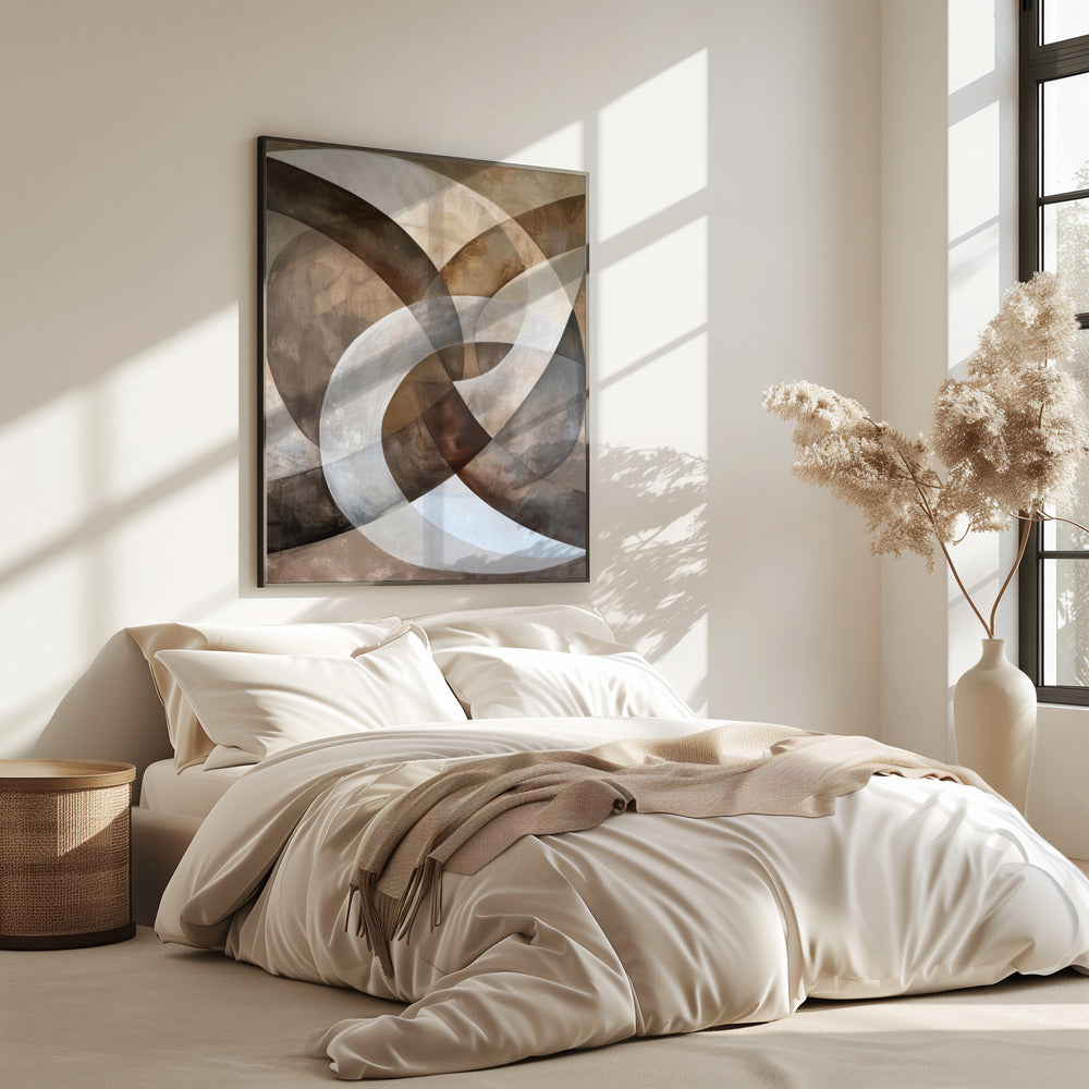 Abstrakte Kunst Beige Braun Geo Abstrakt | Poster