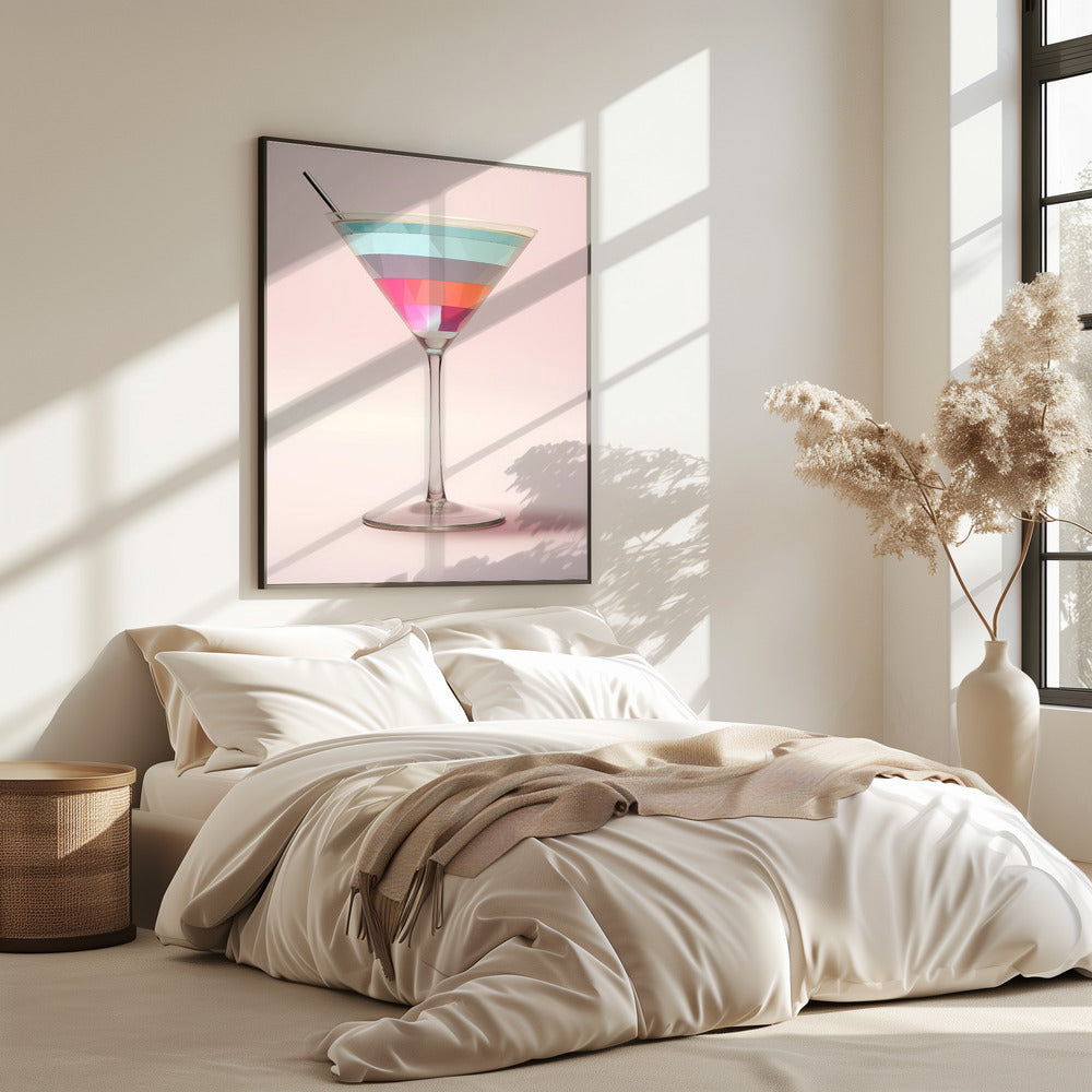 Gestreifter Martini | Poster