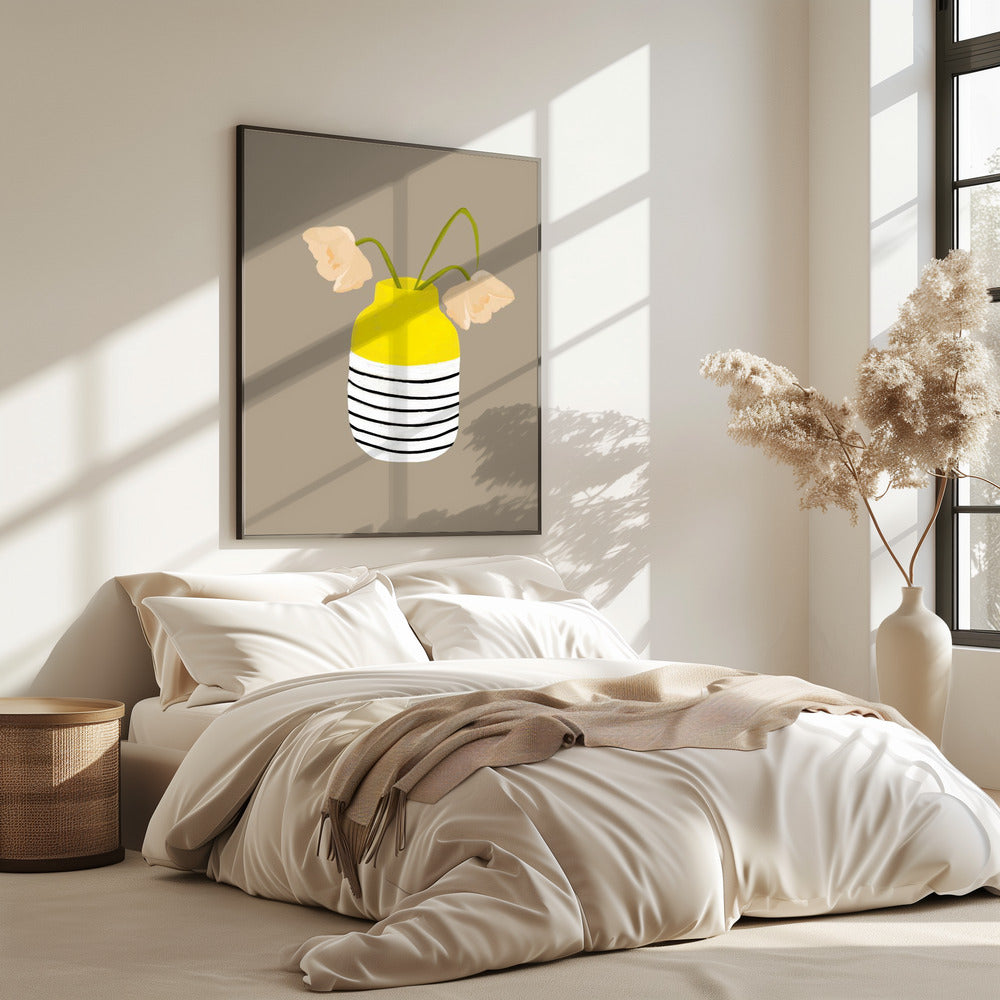 Gestreifte Vase Blüten | Poster