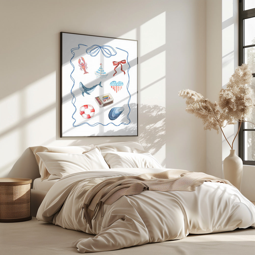 Maritimes Aquarell-Kunstwerk | Poster