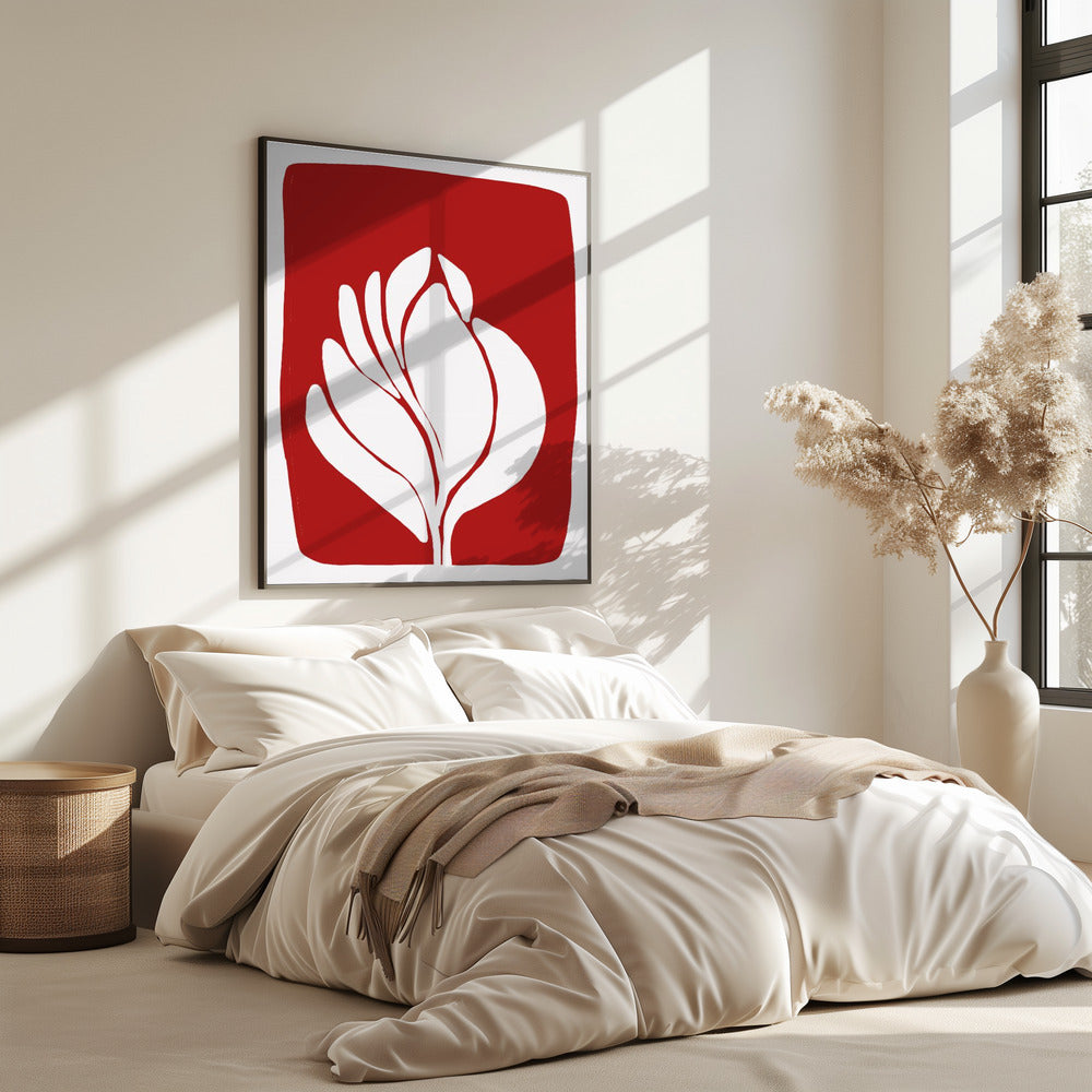 Weiße Blütensilhouette | Poster