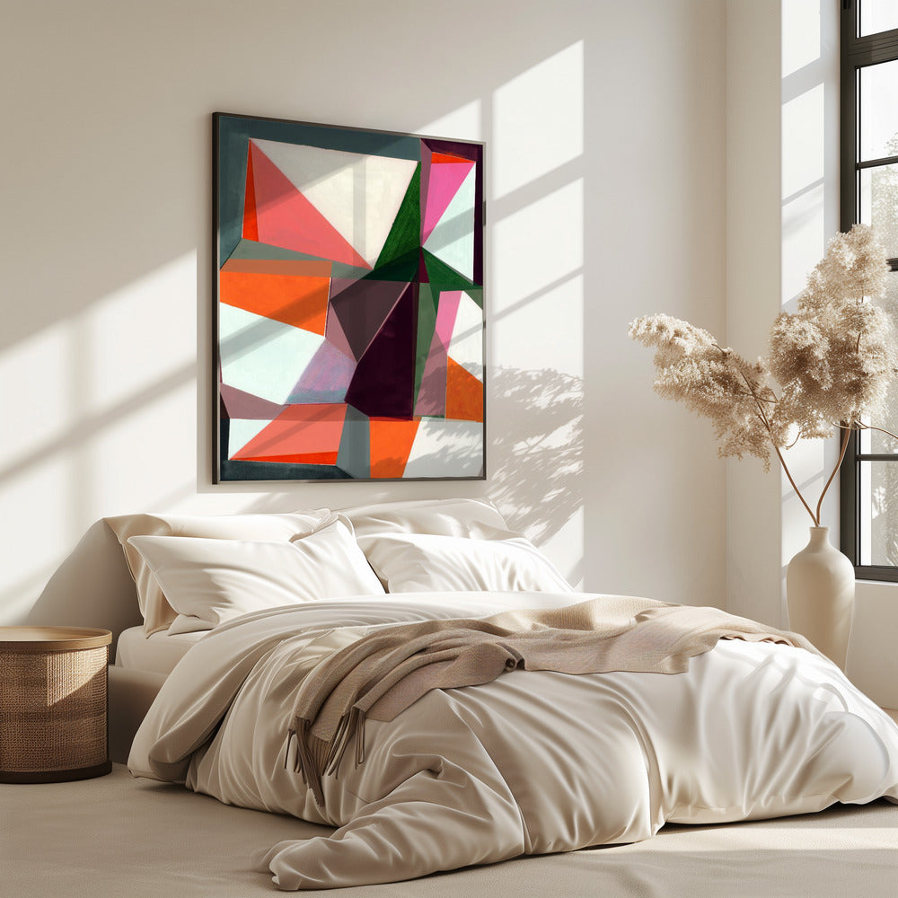 Geometrisches Abstrakt in leuchtenden Farbtönen | Poster