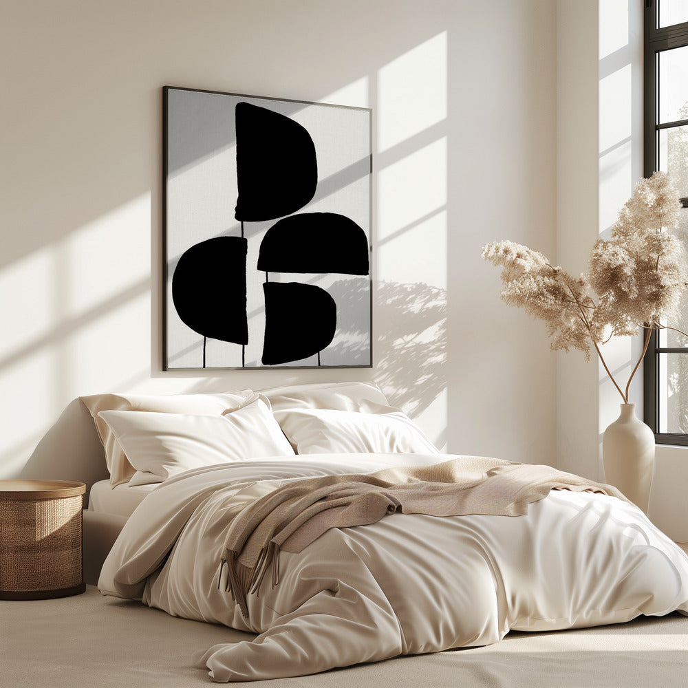 Minimalistische schwarze abstrakte Formen | Poster