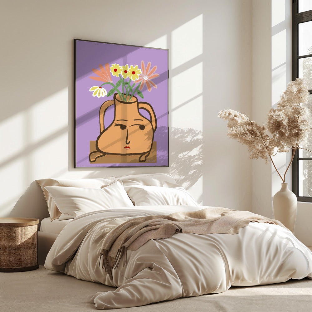 Lady vase with flowers | Poster
