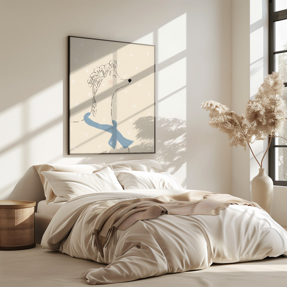 Pudel im Schnee | Poster