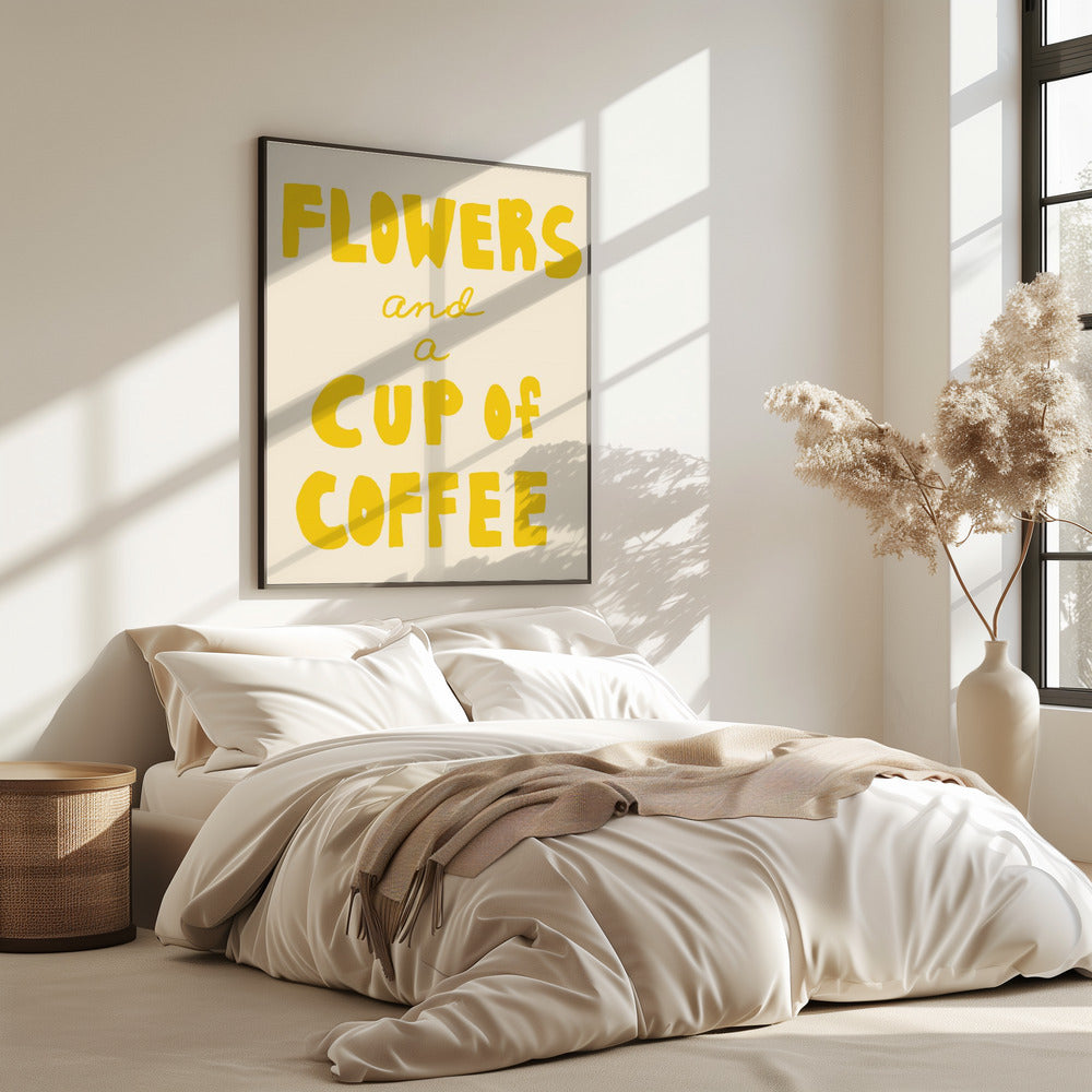 Blumen und eine Tasse Kaffee | Poster
