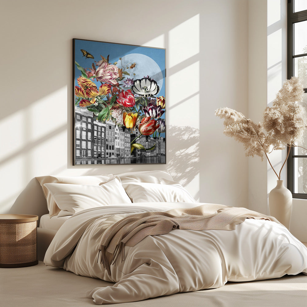 Lebendige Tulpen und komplizierte Schmetterlinge | Poster