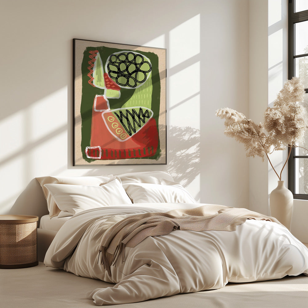 Abstract green and red | Poster